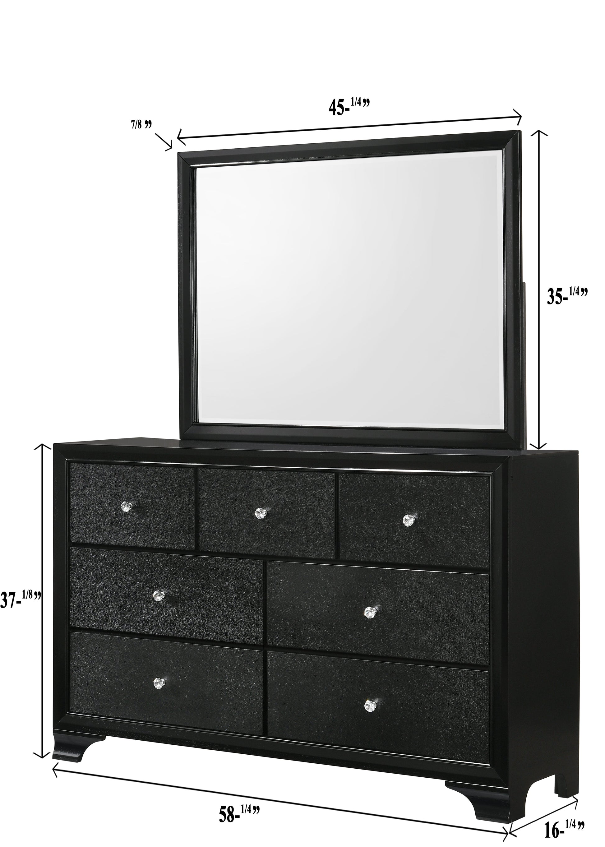 Micah Black Bedroom Mirror (Mirror Only) - B4350-11 - Luna Furniture - Dallas Store