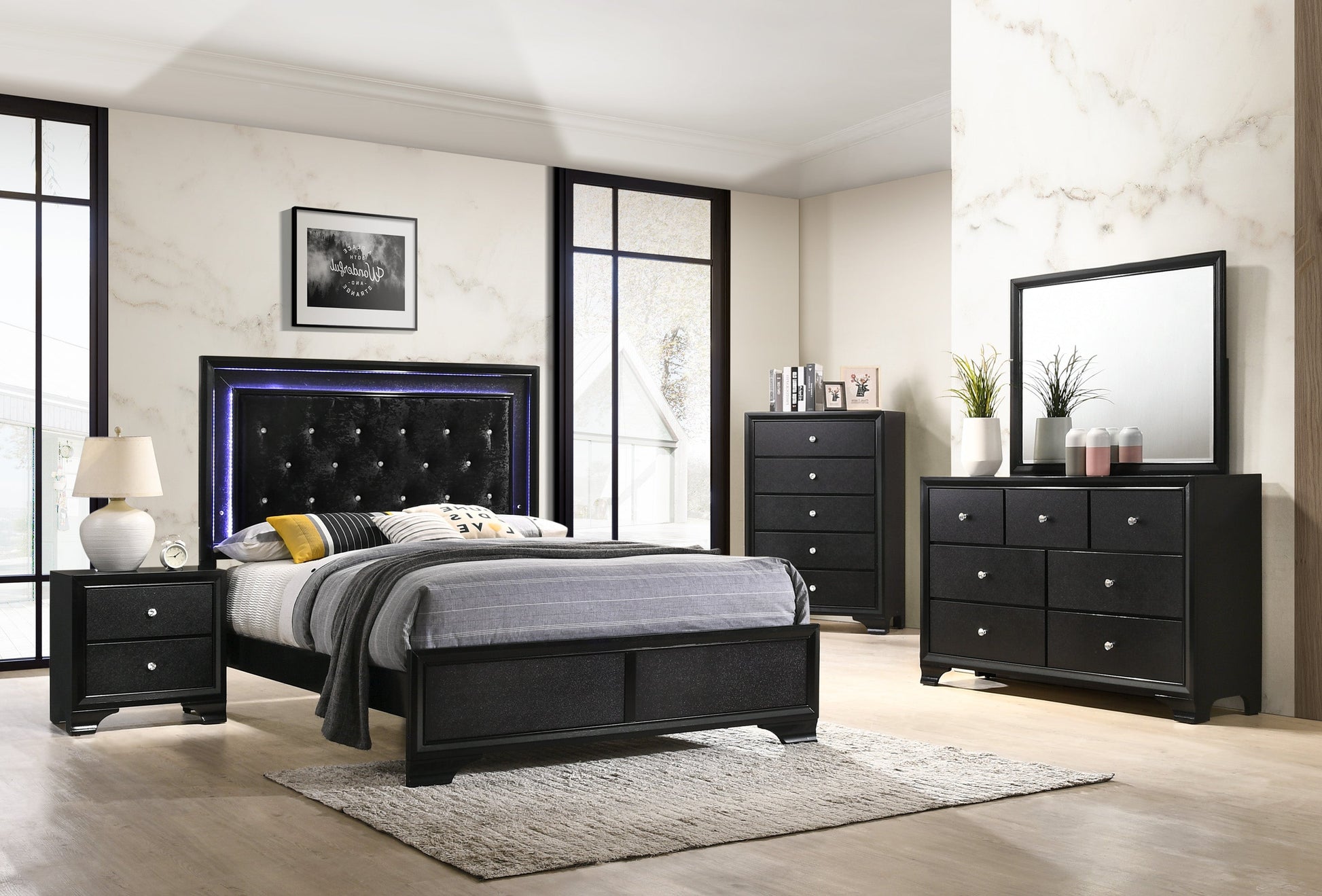 Micah Black Nightstand - B4350-2 - Luna Furniture - Dallas Store