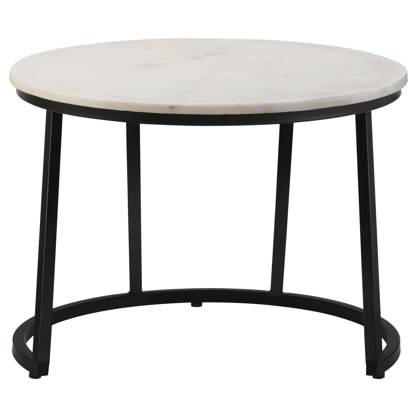 Miguel White/Black Marble Top Round Accent Table - 931227 - Luna Furniture - Dallas Store