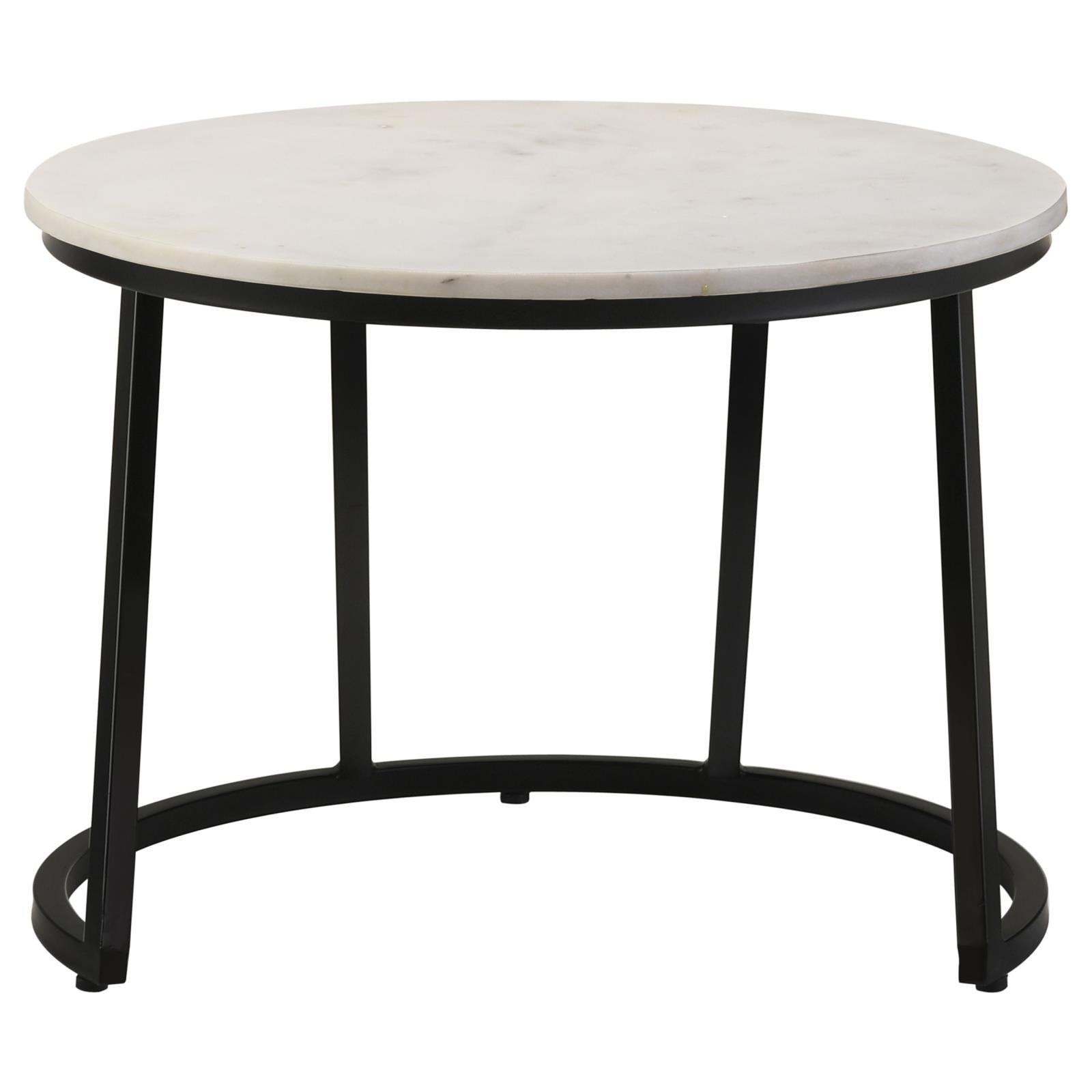 Miguel White/Black Marble Top Round Accent Table - 931227 - Luna Furniture - Dallas Store