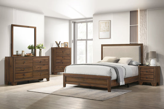 Mille Cherry Brown Upholstered Youth Bedroom Set - SET | B9255-T-BED | B9250-2 | B9250-4 - Luna Furniture - Dallas Store