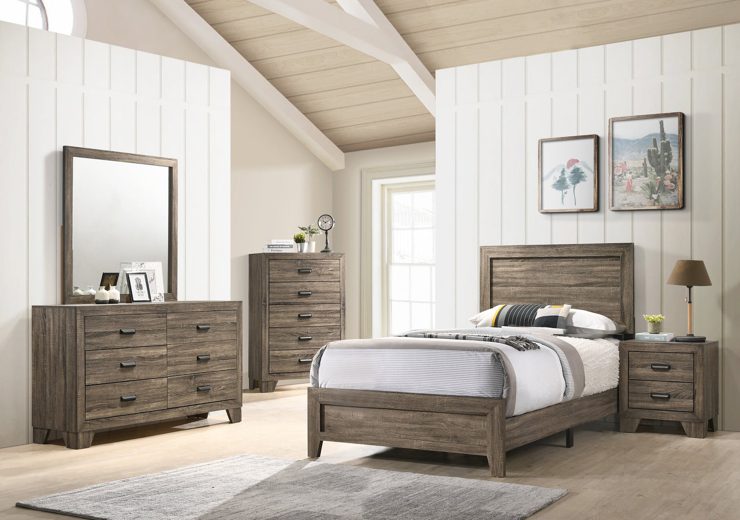 Millie Brown Twin Panel Bed - B9200-T-BED - Luna Furniture - Dallas Store