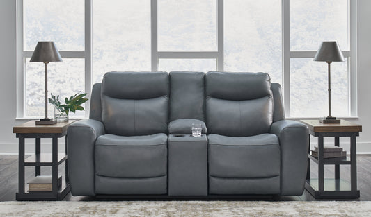 Mindanao Steel Power Reclining Loveseat with Console - U5950418 - Luna Furniture - Dallas Store