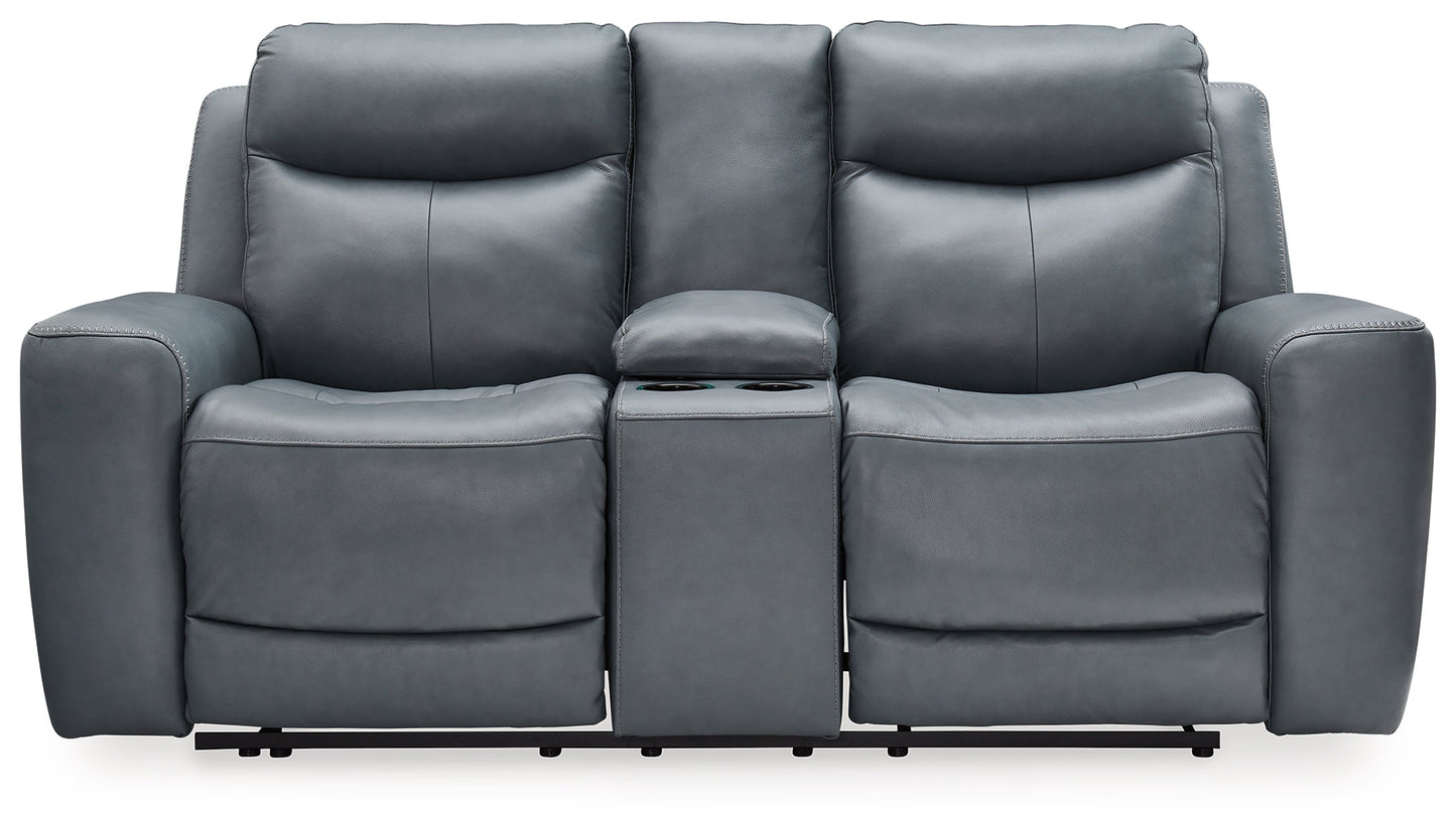 Mindanao Steel Power Reclining Loveseat with Console - U5950418 - Luna Furniture - Dallas Store