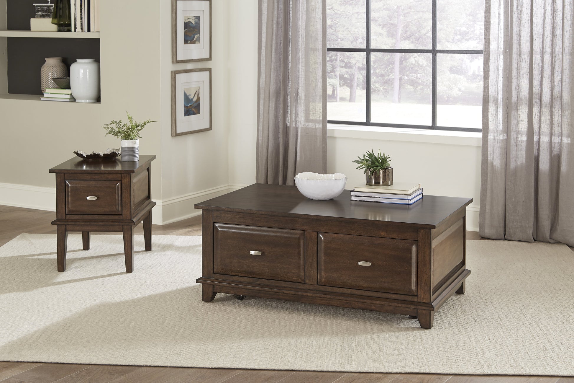 Minot Brown Cherry Lift Top Cocktail Table - 3621-30 - Luna Furniture - Dallas Store