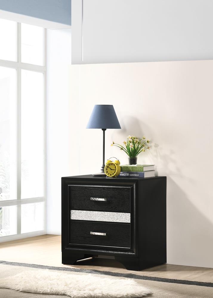 Miranda 2-Drawer Nightstand Tray Black - 206362 - Luna Furniture - Dallas Store