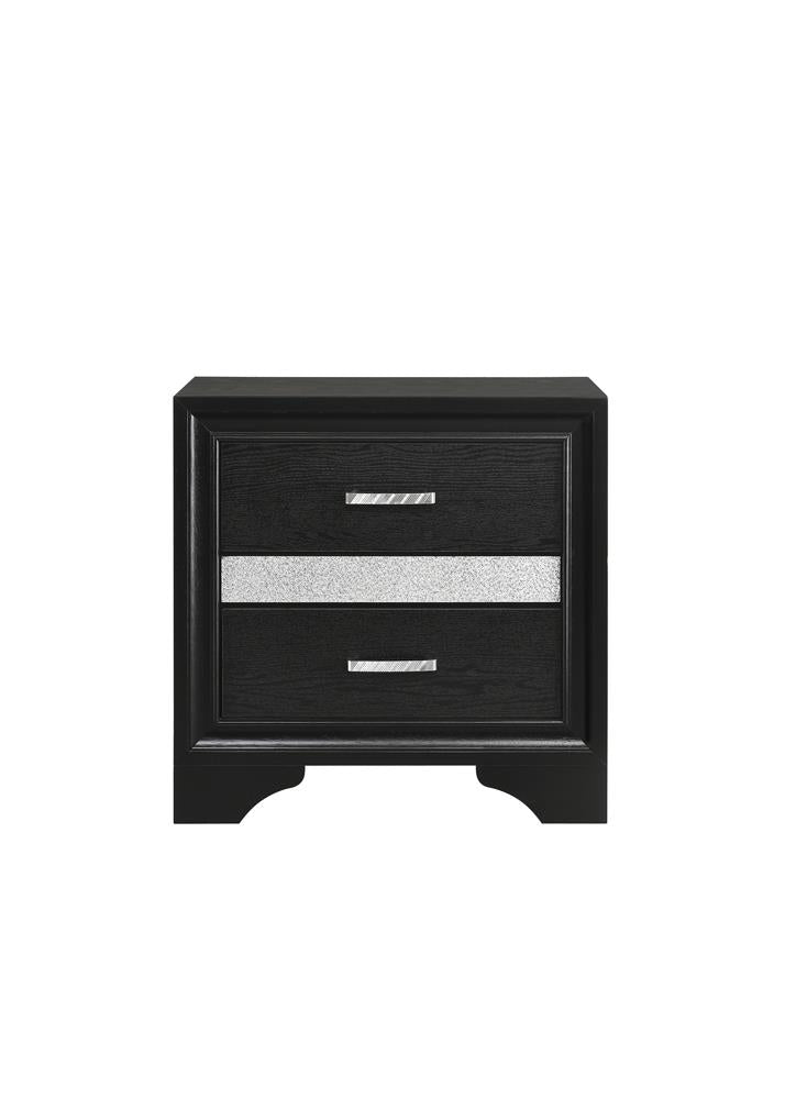 Miranda 2-Drawer Nightstand Tray Black - 206362 - Luna Furniture - Dallas Store