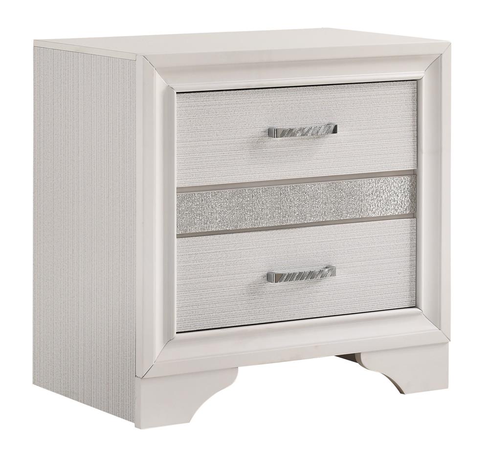 Miranda 2-Drawer Nightstand Tray White - 205112 - Luna Furniture - Dallas Store
