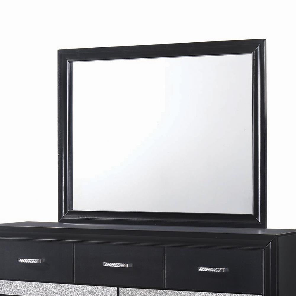 Miranda Black Rectangular Mirror - 206364 - Luna Furniture - Dallas Store