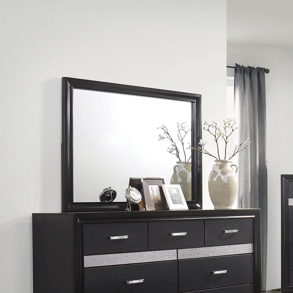 Miranda Black Rectangular Mirror - 206364 - Luna Furniture - Dallas Store