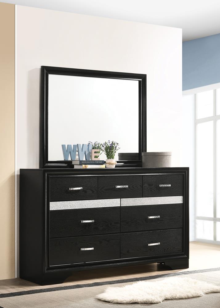 Miranda Black Rectangular Mirror - 206364 - Luna Furniture - Dallas Store