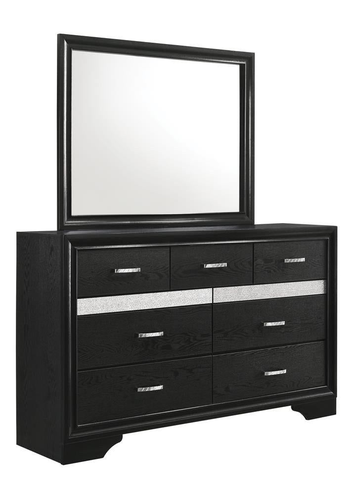Miranda Black Rectangular Mirror - 206364 - Luna Furniture - Dallas Store