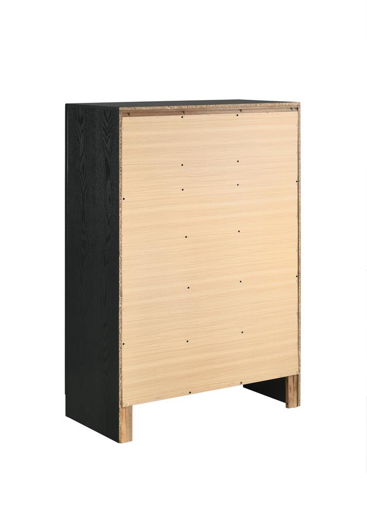 Miranda Black/Rhinestone 5-Drawer Chest - 206365 - Luna Furniture - Dallas Store
