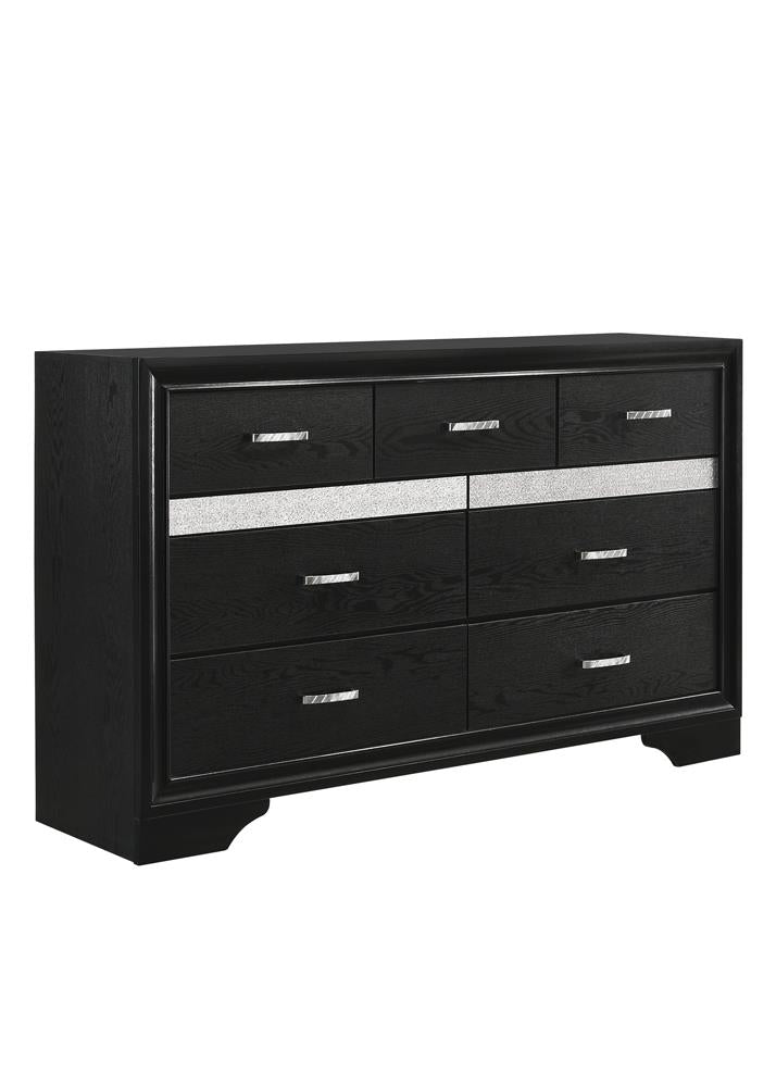 Miranda Black/Rhinestone 7-Drawer Dresser - 206363 - Luna Furniture - Dallas Store