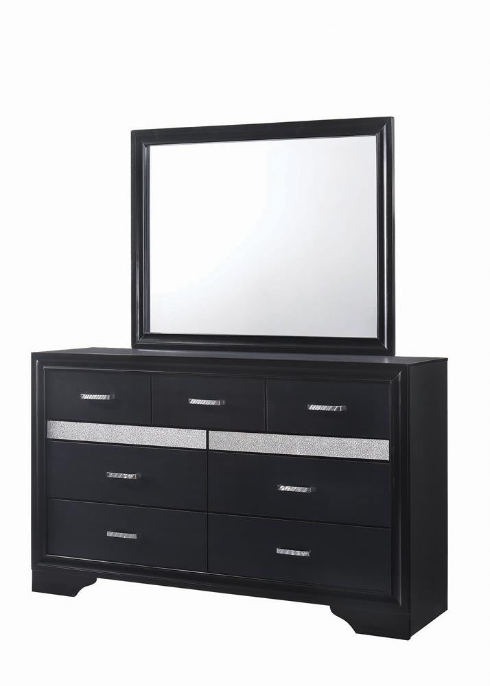 Miranda Black/Rhinestone 7-Drawer Dresser - 206363 - Luna Furniture - Dallas Store