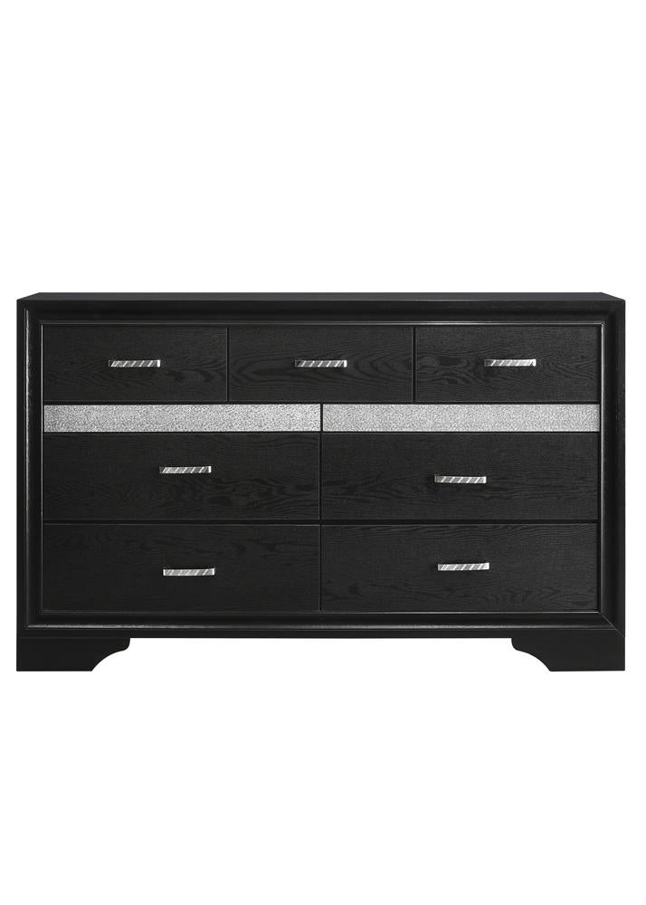 Miranda Black/Rhinestone 7-Drawer Dresser - 206363 - Luna Furniture - Dallas Store