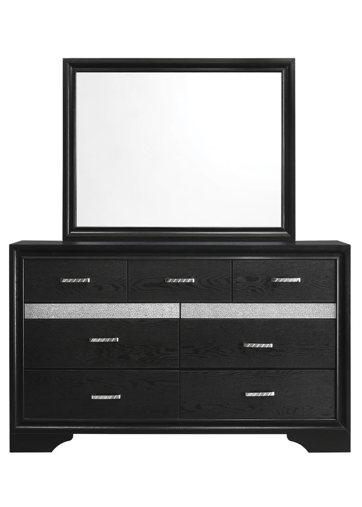 Miranda Black/Rhinestone 7-Drawer Dresser - 206363 - Luna Furniture - Dallas Store