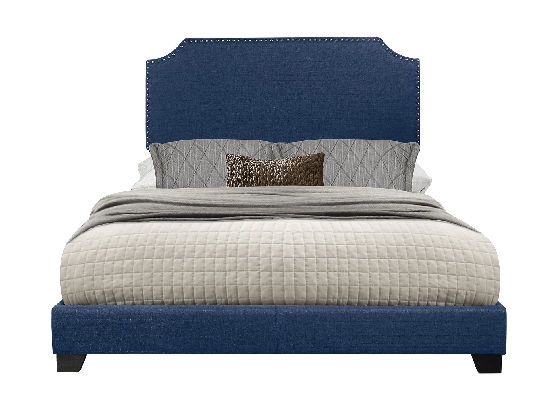 Miranda Blue Queen Upholstered Bed - SH235BLU-1 - Luna Furniture - Dallas Store