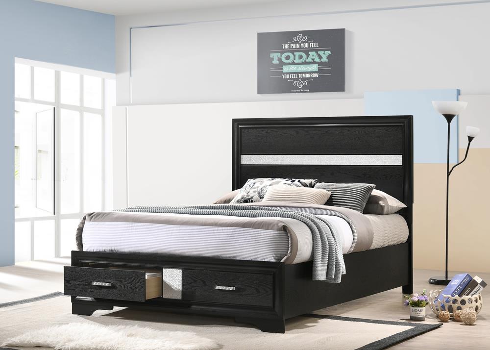 Miranda Full Storage Bed Black - 206361F - Luna Furniture - Dallas Store