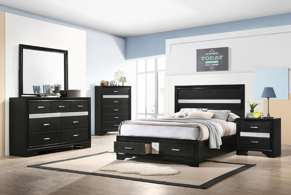 Miranda Full Storage Bed Black - 206361F - Luna Furniture - Dallas Store
