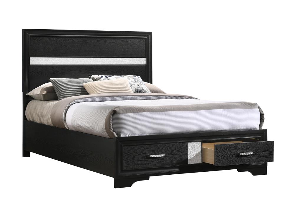 Miranda Full Storage Bed Black - 206361F - Luna Furniture - Dallas Store