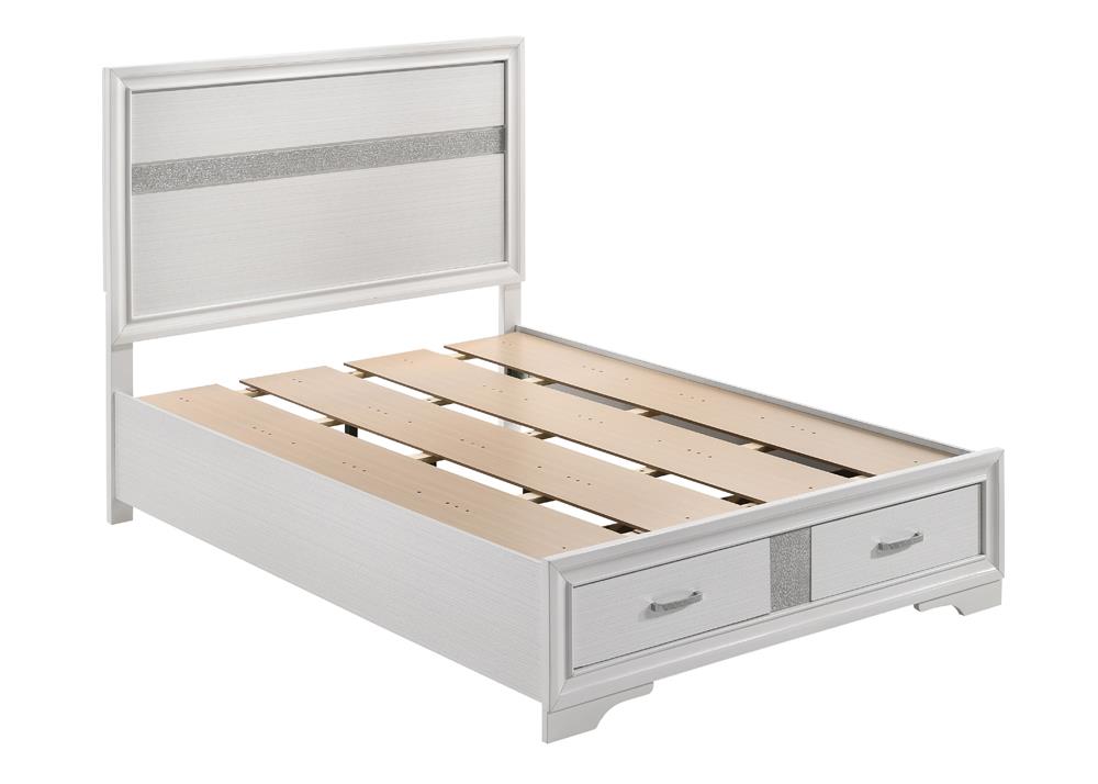 Miranda Full Storage Bed White - 205111F - Luna Furniture - Dallas Store