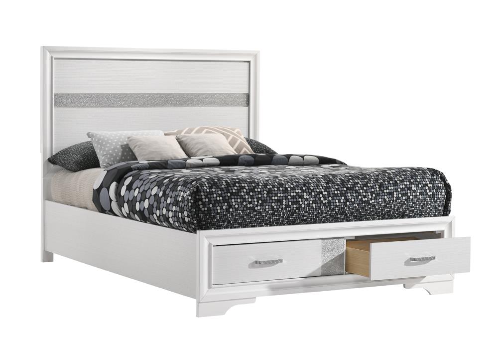 Miranda Full Storage Bed White - 205111F - Luna Furniture - Dallas Store