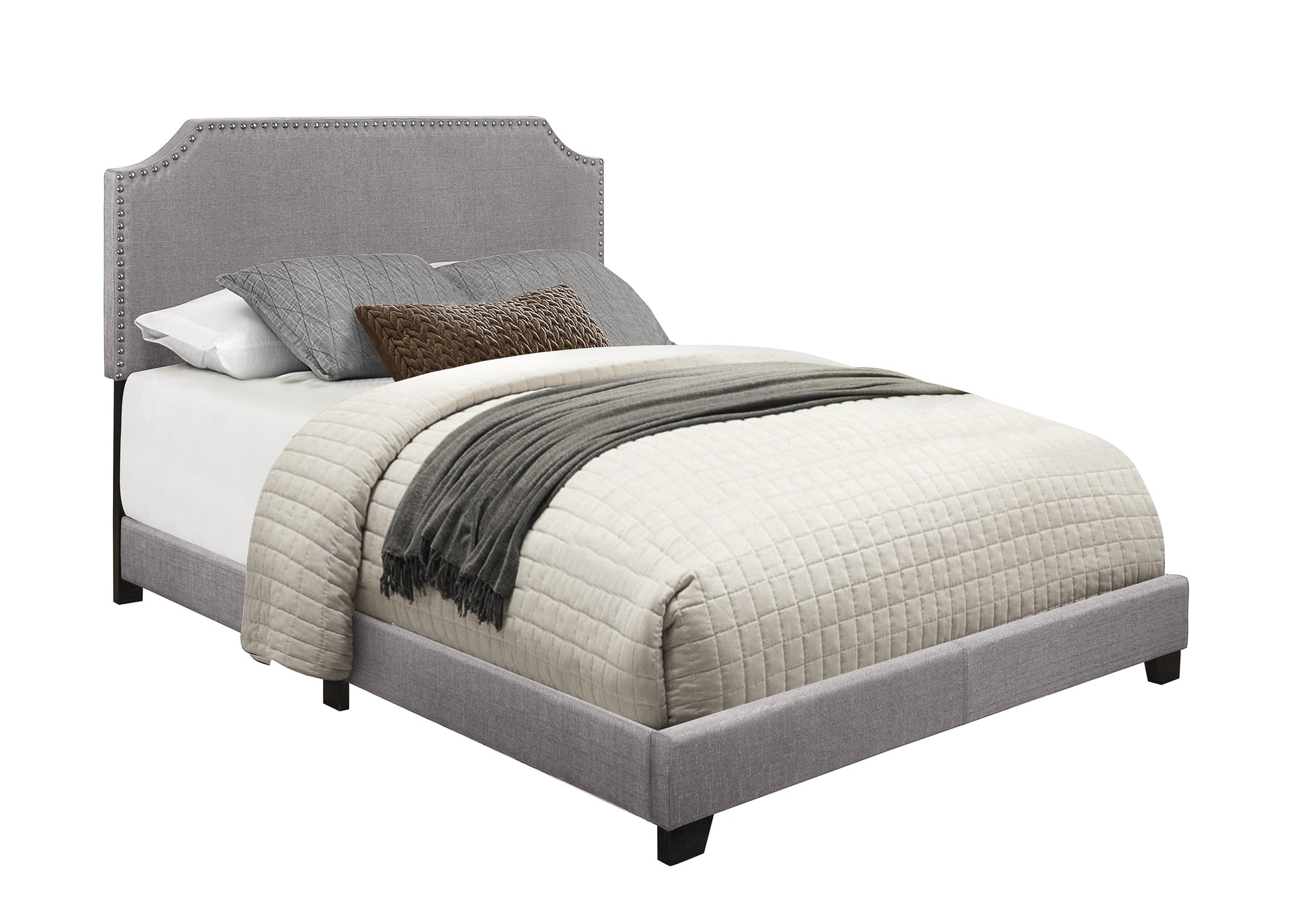 Miranda Gray King Upholstered Bed - SH235KGRY-1 - Luna Furniture - Dallas Store