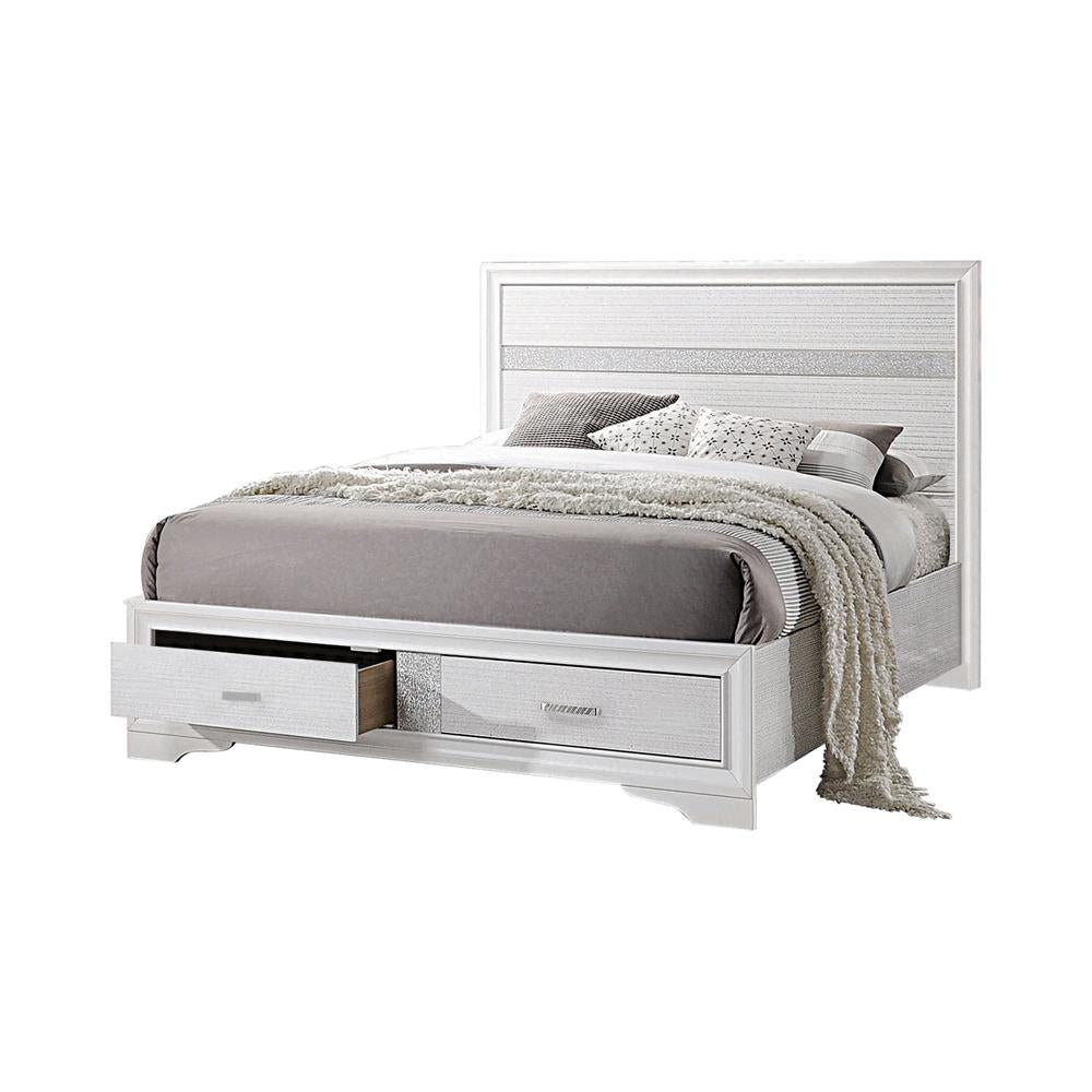 Miranda Queen 2-Drawer Storage Bed White - 205111Q - Luna Furniture - Dallas Store