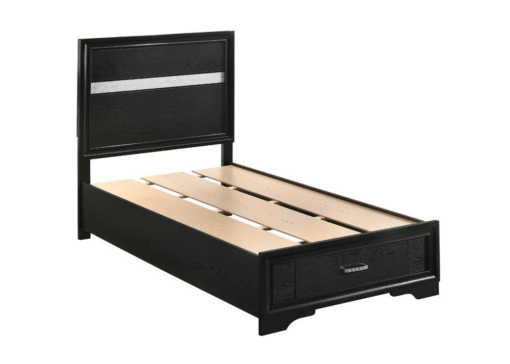 Miranda Twin Storage Bed Black - 206361T - Luna Furniture - Dallas Store