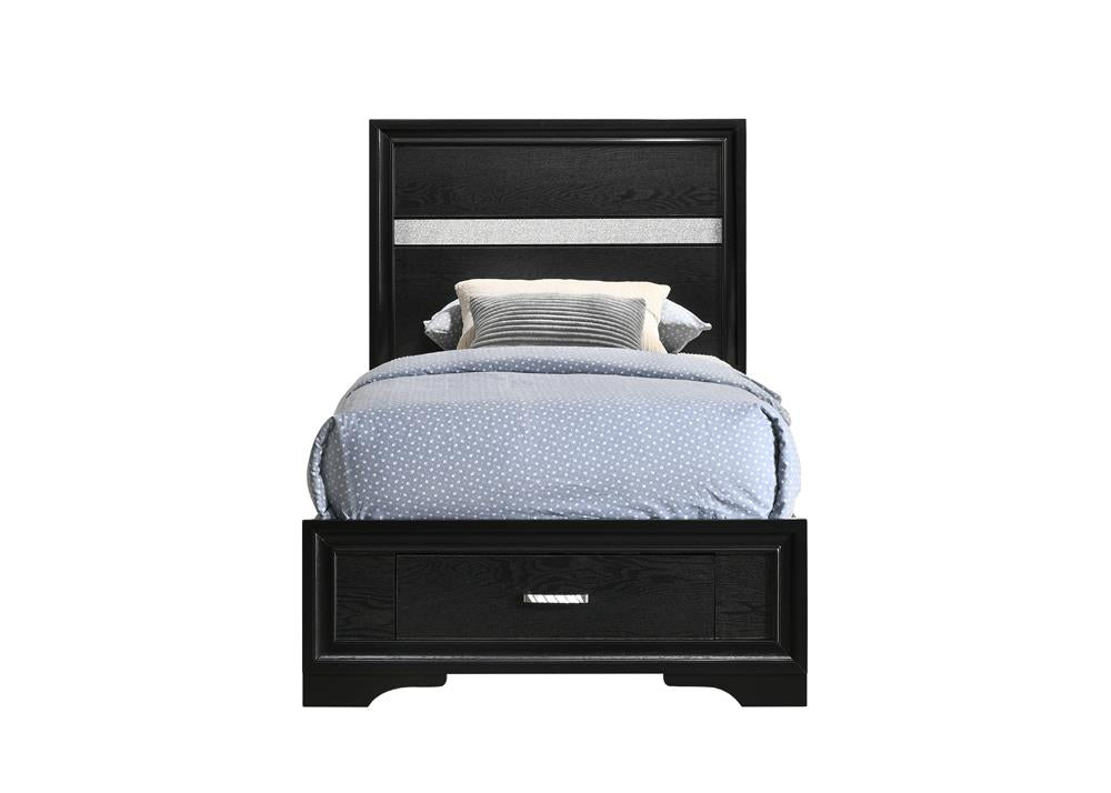Miranda Twin Storage Bed Black - 206361T - Luna Furniture - Dallas Store