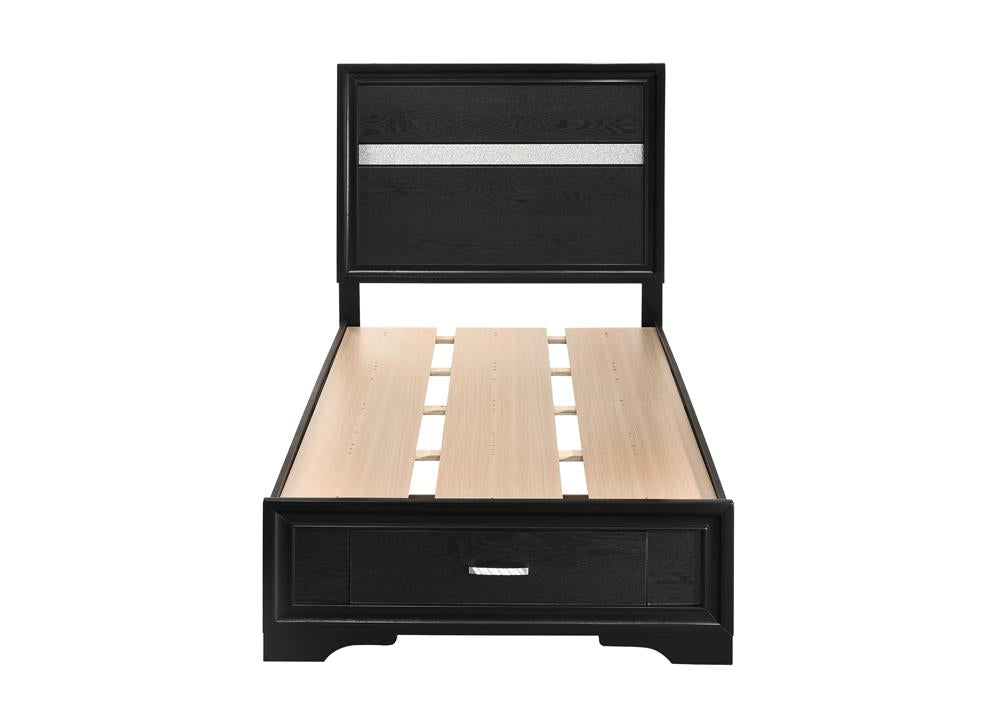 Miranda Twin Storage Bed Black - 206361T - Luna Furniture - Dallas Store