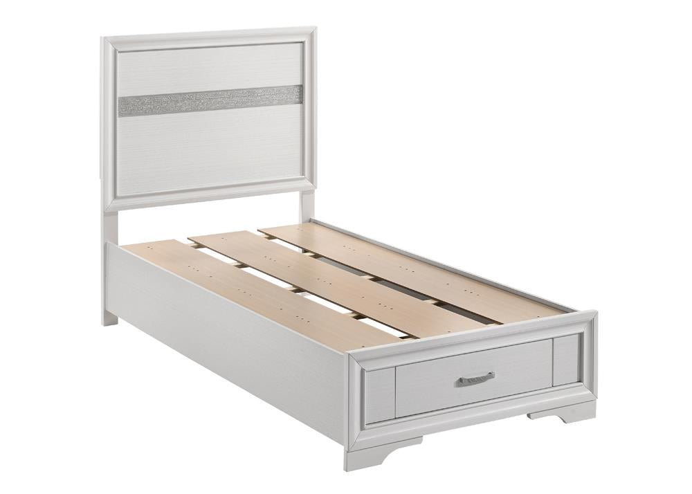 Miranda Twin Storage Bed White - 205111T - Luna Furniture - Dallas Store