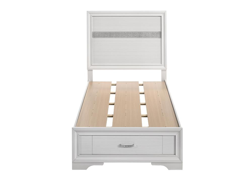 Miranda Twin Storage Bed White - 205111T - Luna Furniture - Dallas Store