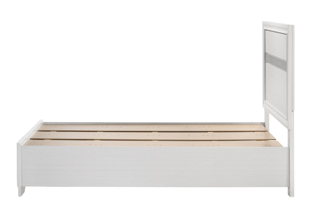 Miranda Twin Storage Bed White - 205111T - Luna Furniture - Dallas Store
