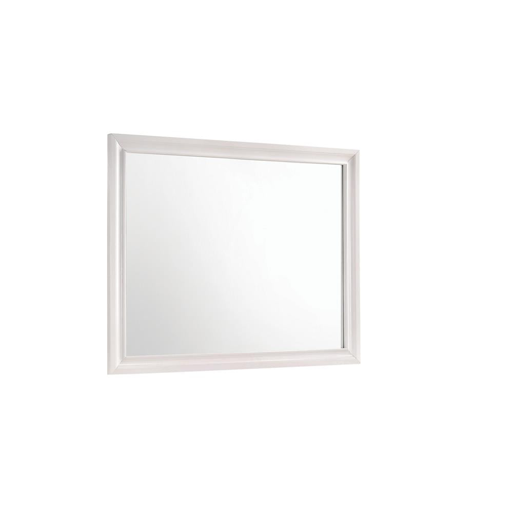 Miranda White Rectangular Mirror - 205114 - Luna Furniture - Dallas Store