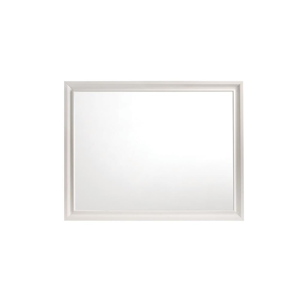 Miranda White Rectangular Mirror - 205114 - Luna Furniture - Dallas Store