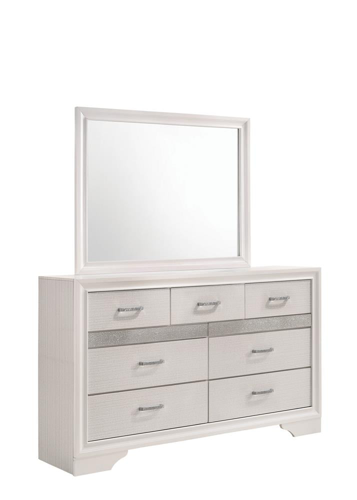Miranda White Rectangular Mirror - 205114 - Luna Furniture - Dallas Store