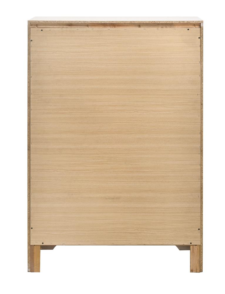 Miranda White/Rhinestone 5-Drawer Chest - 205115 - Luna Furniture - Dallas Store