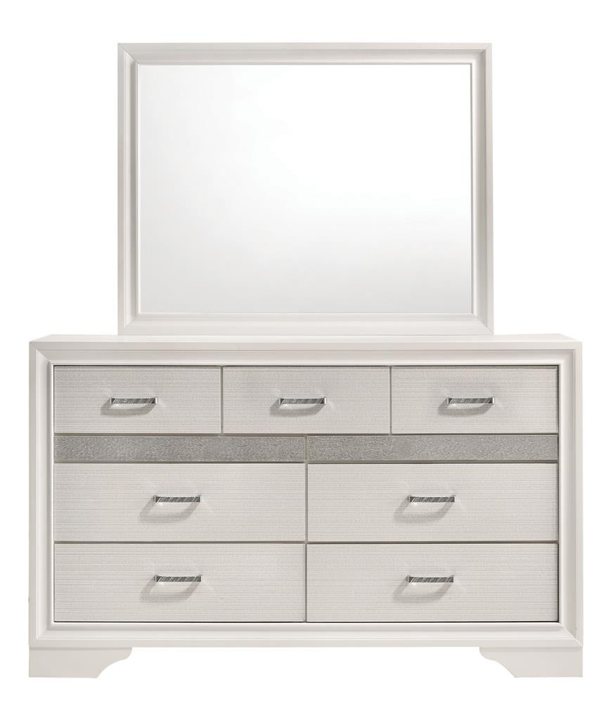 Miranda White/Rhinestone 7-Drawer Dresser - 205113 - Luna Furniture - Dallas Store