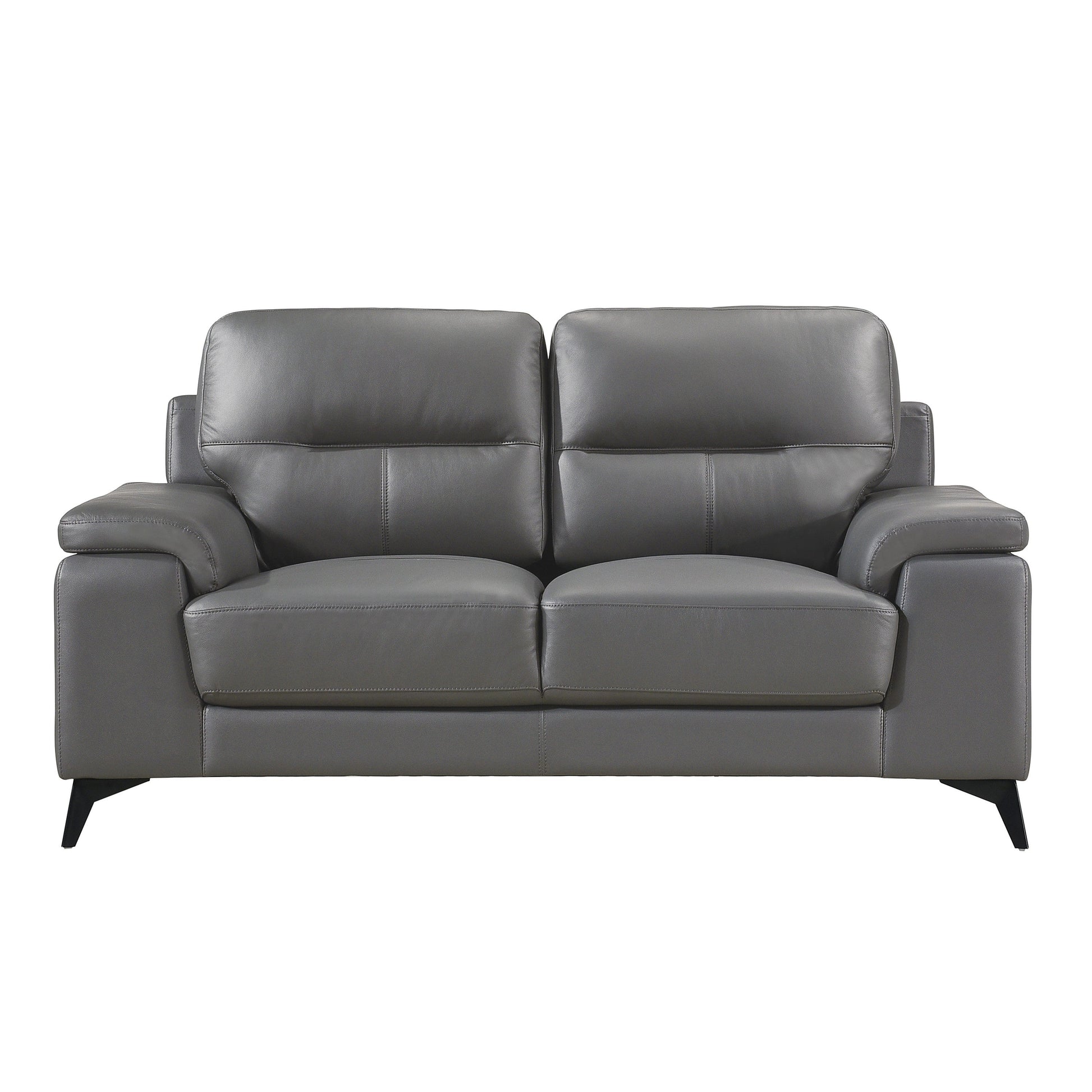 Mischa Dark Gray Top-Grain Leather Living Room Set - SET | 9514DGY-3 | 9514DGY-2 - Luna Furniture - Dallas Store