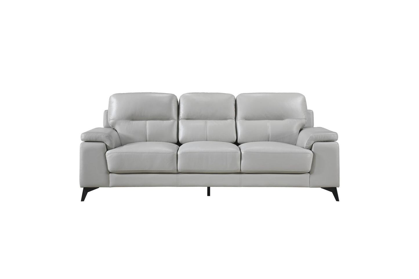 Mischa Silver Grain Top Grain Leather Living Room Set - SET | 9514SVE-1 | 9514SVE-2 | 9514SVE-3 - Luna Furniture - Dallas Store