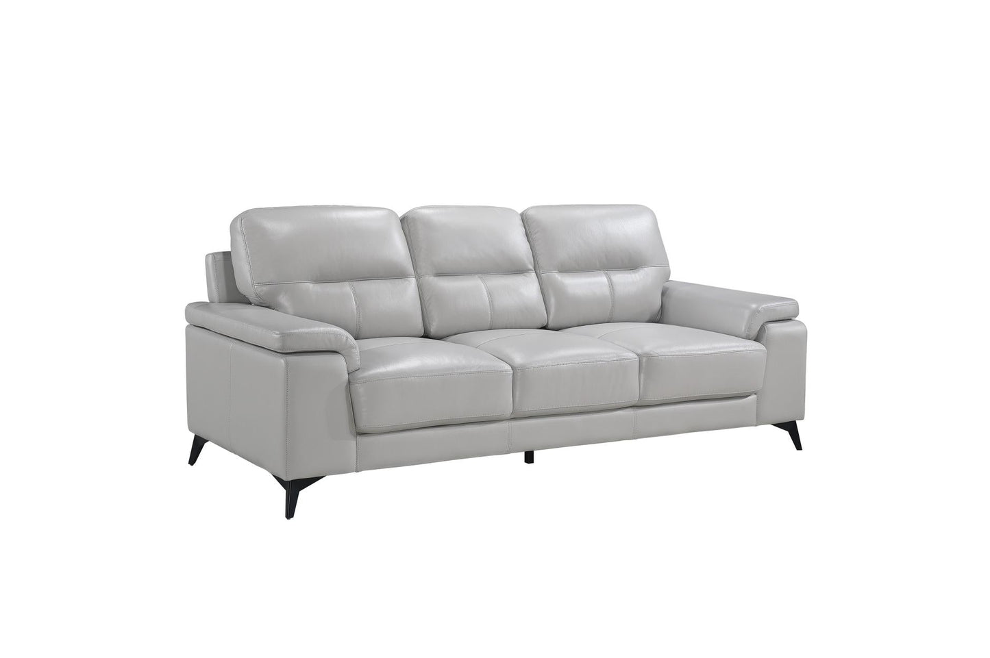 Mischa Silver Grain Top Grain Leather Living Room Set - SET | 9514SVE-1 | 9514SVE-2 | 9514SVE-3 - Luna Furniture - Dallas Store