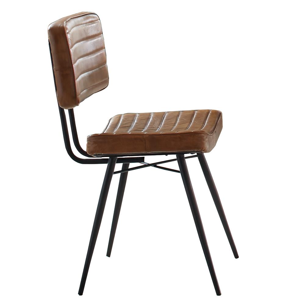 Misty Camel/Black Padded Side Chairs, Set of 2 - 110642 - Luna Furniture - Dallas Store