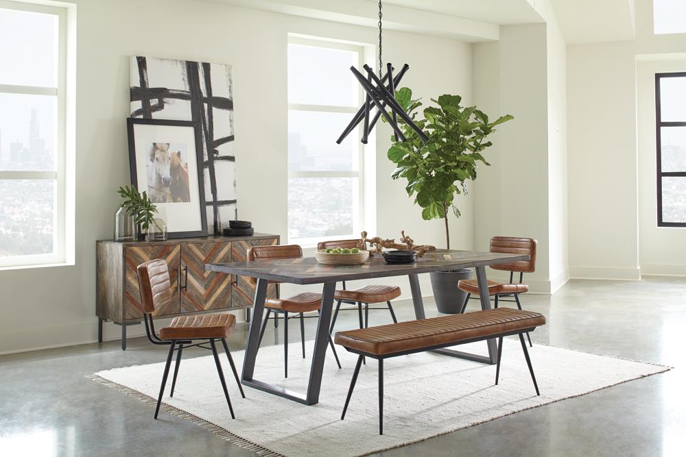 Misty Camel/Black Padded Side Chairs, Set of 2 - 110642 - Luna Furniture - Dallas Store