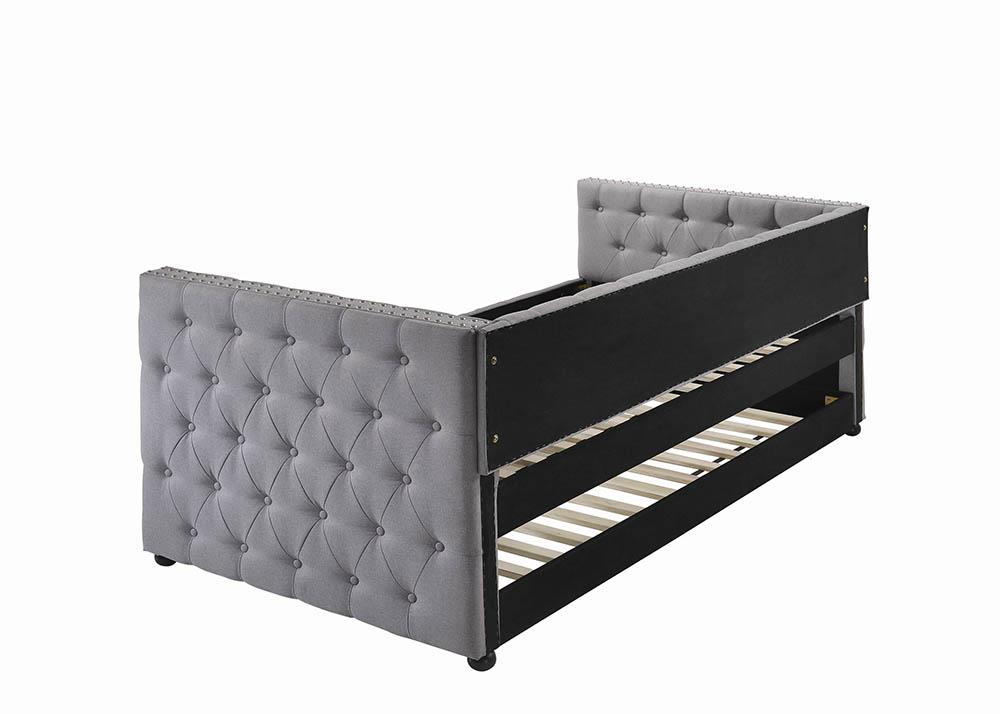 Mockern Gray Tufted Upholstered Daybed with Trundle - 302161 - Luna Furniture - Dallas Store