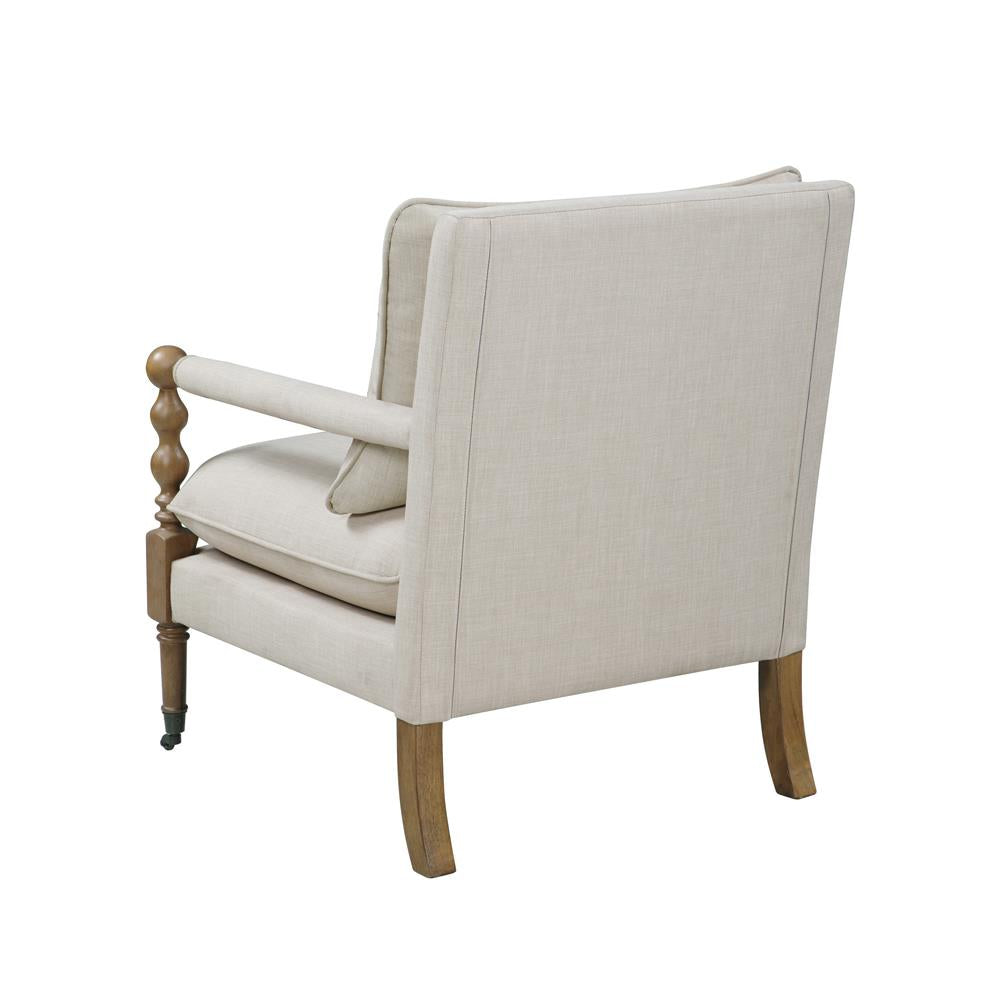 Monaghan Beige Upholstered Accent Chair with Casters - 903058 - Luna Furniture - Dallas Store