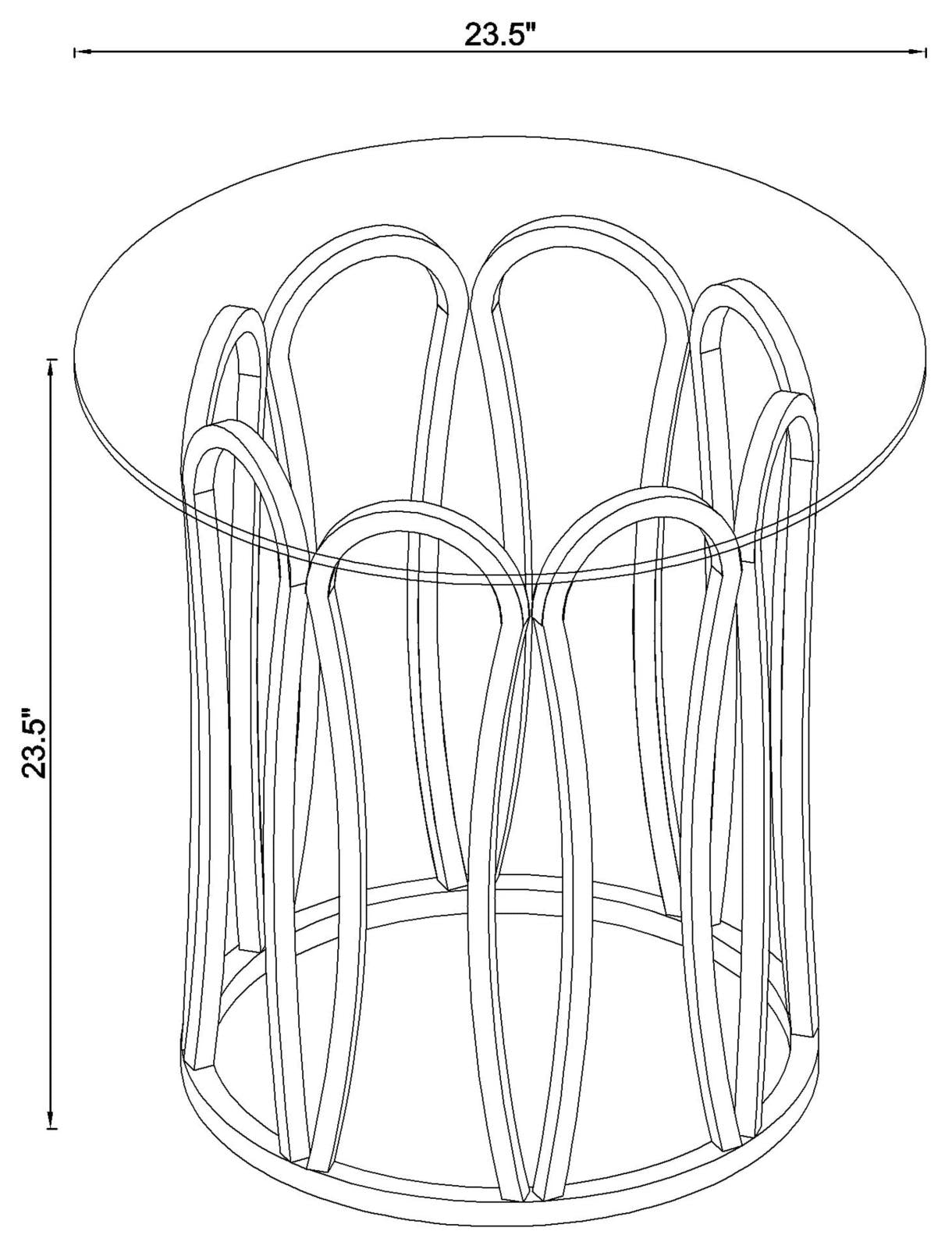 Monett Round End Table Chocolate Chrome/Clear - 708057 - Luna Furniture - Dallas Store