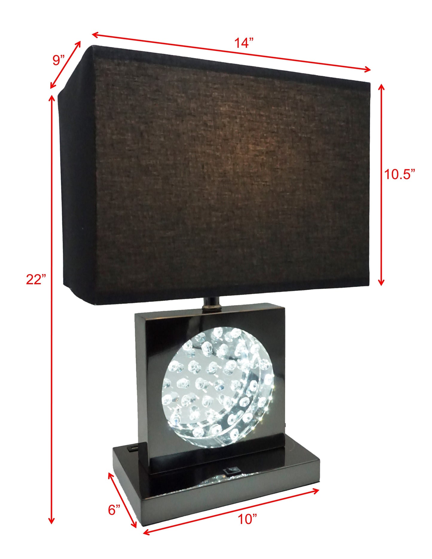 Monica Black Nickel Table Lamp - 6289T-BN - Luna Furniture - Dallas Store