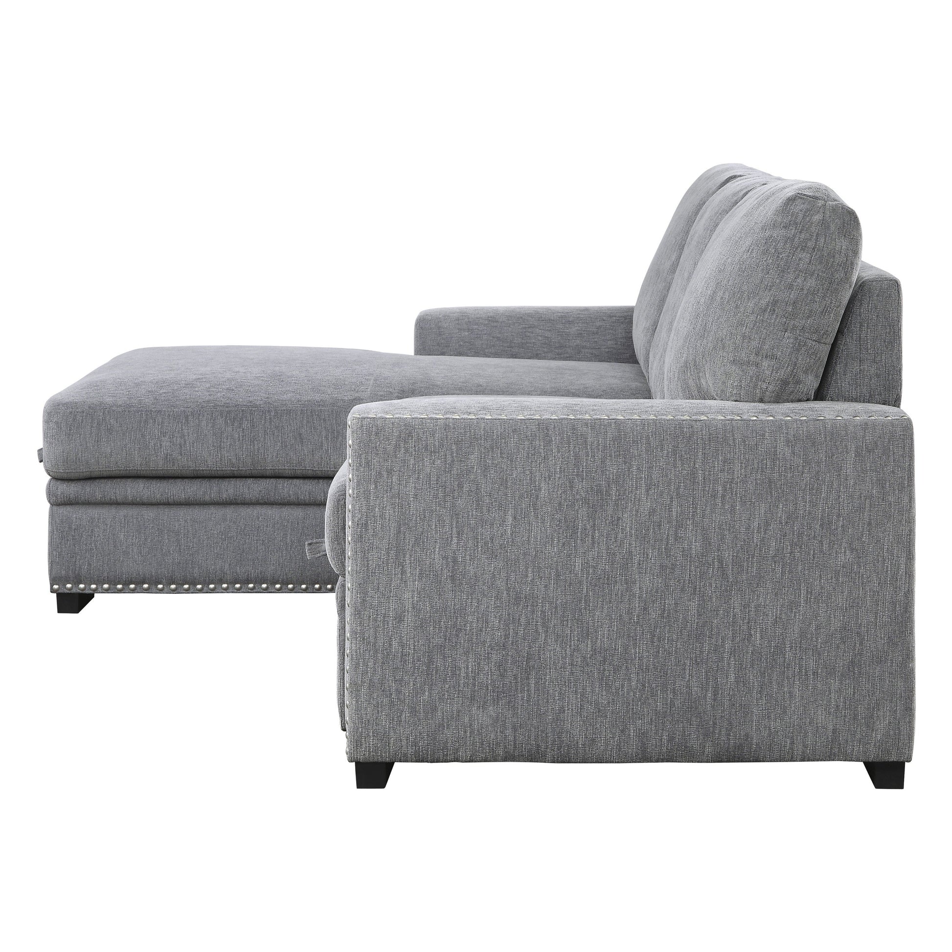 Morelia Gray LAF Storage Sleeper Sofa Chaise - 9468DG*2LC2R - Luna Furniture - Dallas Store